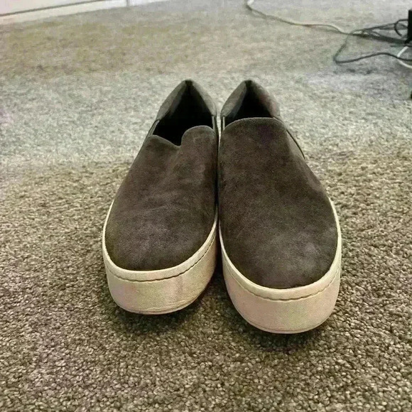 VINCE Gray Suede Slip On Shoes Size 8 - Picture 2 of 6